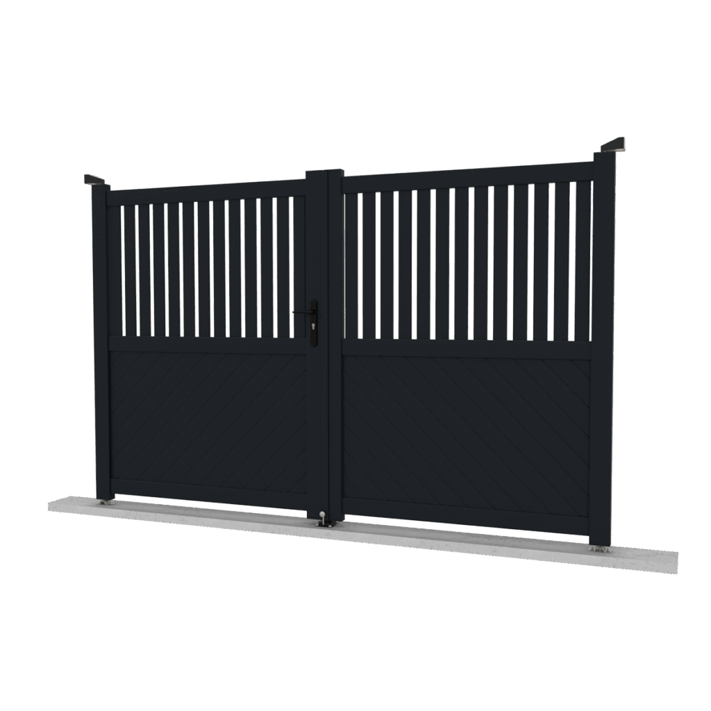 Portail battant barreaudé en aluminium - Cleal
