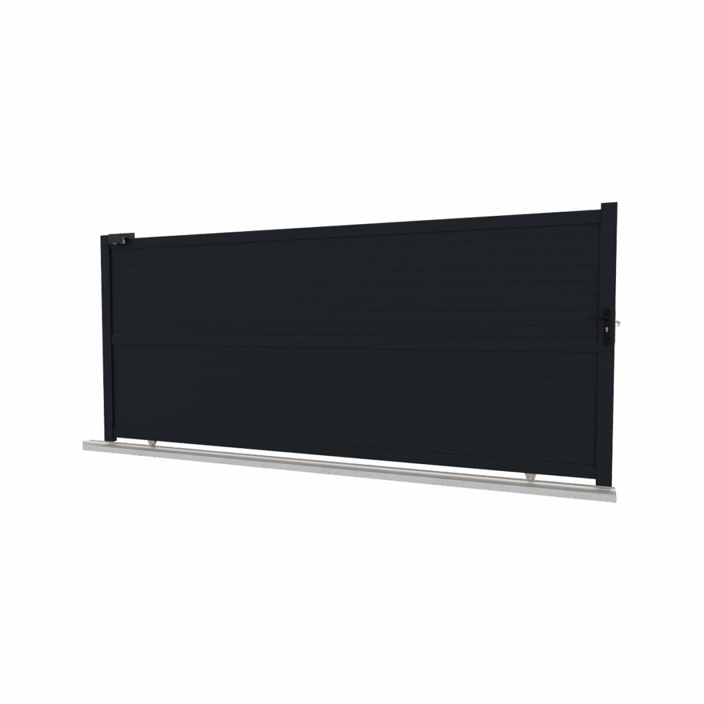 Portail coulissant plein en aluminium - Cleal